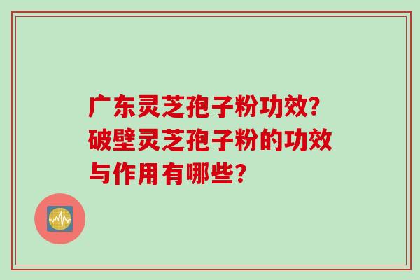广东灵芝孢子粉功效？破壁灵芝孢子粉的功效与作用有哪些？