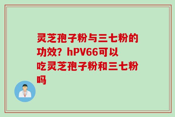 灵芝孢子粉与三七粉的功效？hPV66可以吃灵芝孢子粉和三七粉吗