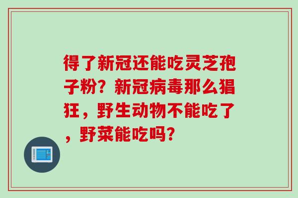 得了新冠还能吃灵芝孢子粉？新冠病毒那么猖狂，野生动物不能吃了，野菜能吃吗？