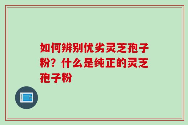 如何辨别优劣灵芝孢子粉？什么是纯正的灵芝孢子粉