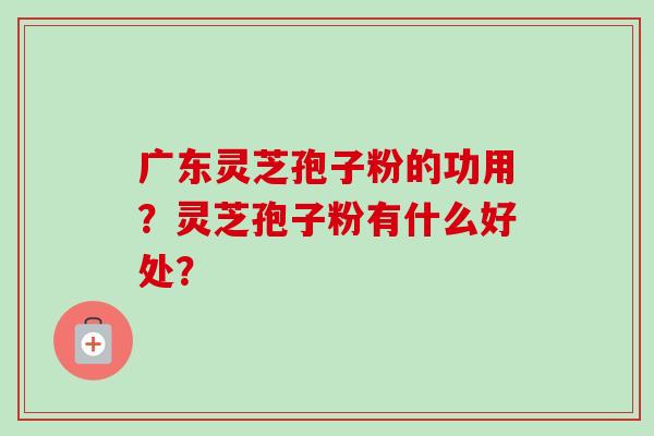 广东灵芝孢子粉的功用？灵芝孢子粉有什么好处？