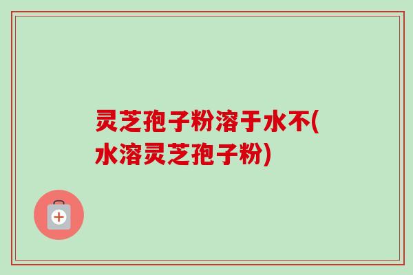 灵芝孢子粉溶于水不(水溶灵芝孢子粉)