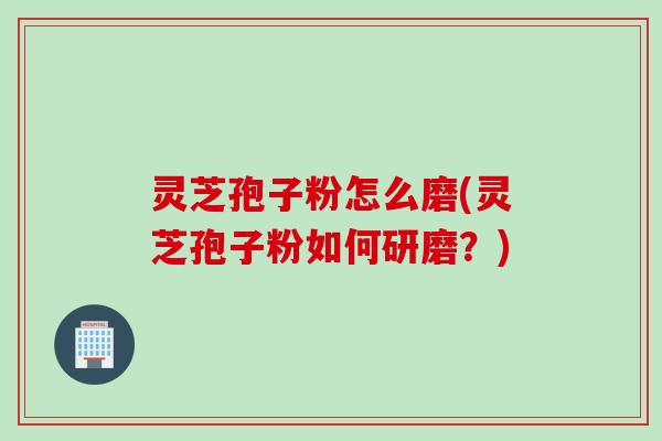 灵芝孢子粉怎么磨(灵芝孢子粉如何研磨？)