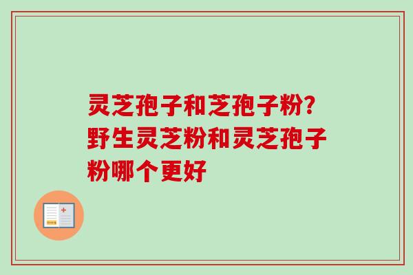 灵芝孢子和芝孢子粉？野生灵芝粉和灵芝孢子粉哪个更好