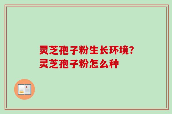 灵芝孢子粉生长环境?灵芝孢子粉怎么种