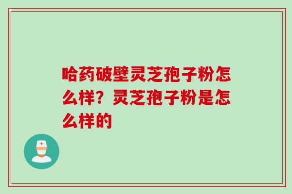 哈药破壁灵芝孢子粉怎么样？灵芝孢子粉是怎么样的