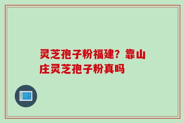 灵芝孢子粉福建？靠山庄灵芝孢子粉真吗