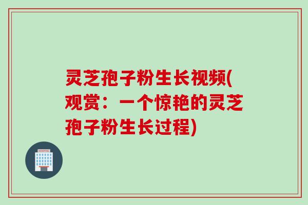 灵芝孢子粉生长视频(观赏：一个惊艳的灵芝孢子粉生长过程)