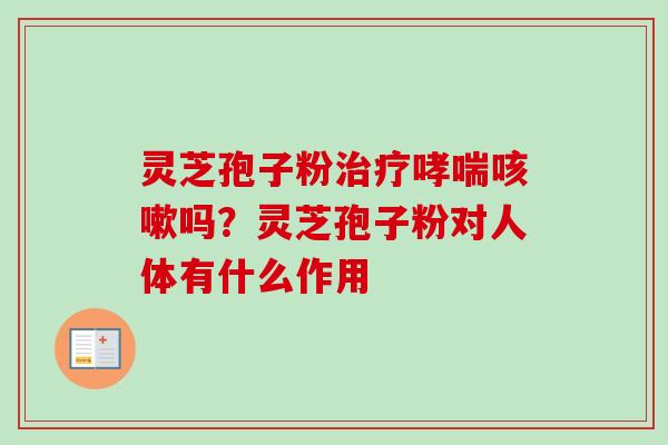 灵芝孢子粉治疗哮喘咳嗽吗？灵芝孢子粉对人体有什么作用