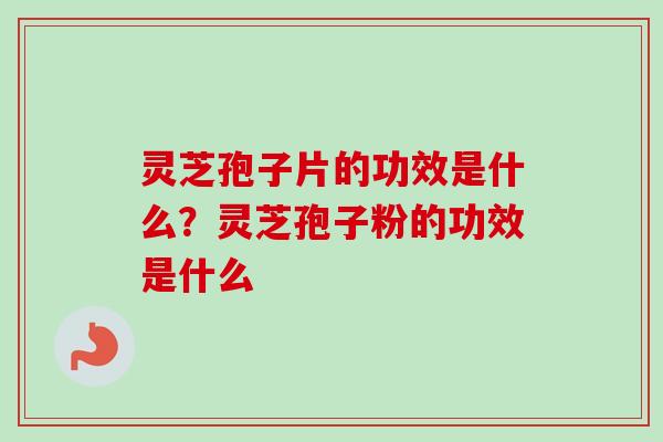 灵芝孢子片的功效是什么？灵芝孢子粉的功效是什么