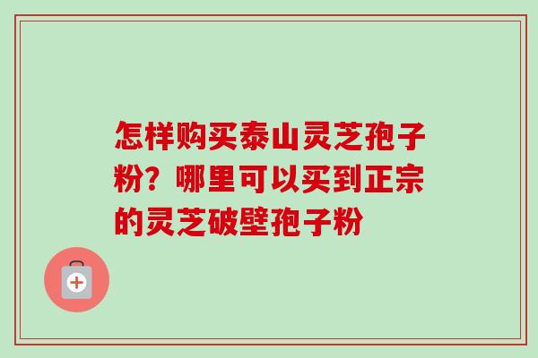 怎样购买泰山灵芝孢子粉？哪里可以买到正宗的灵芝破壁孢子粉