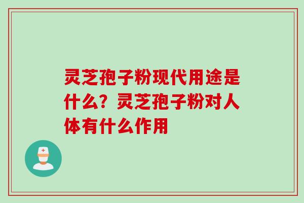灵芝孢子粉现代用途是什么?灵芝孢子粉对人体有什么作用