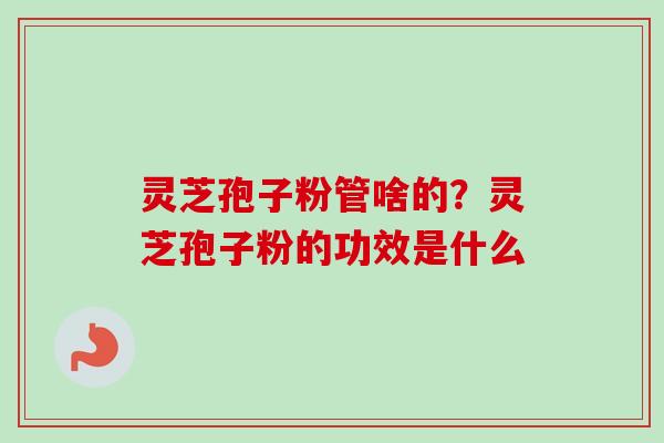 灵芝孢子粉管啥的？灵芝孢子粉的功效是什么