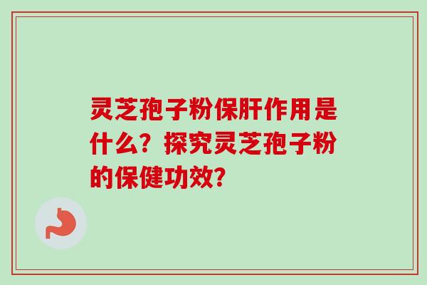 灵芝孢子粉保肝作用是什么？探究灵芝孢子粉的保健功效？