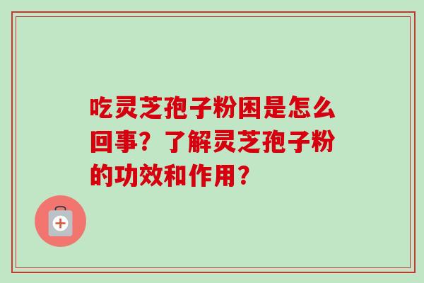 吃灵芝孢子粉困是怎么回事？了解灵芝孢子粉的功效和作用？