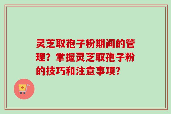 灵芝取孢子粉期间的管理？掌握灵芝取孢子粉的技巧和注意事项？