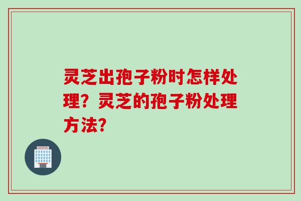 灵芝出孢子粉时怎样处理?灵芝的孢子粉处理方法?