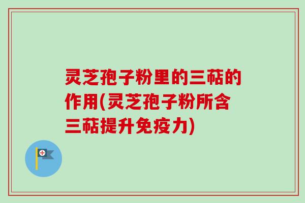 灵芝孢子粉里的三萜的作用(灵芝孢子粉所含三萜提升免疫力)