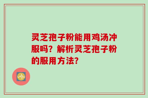 灵芝孢子粉能用鸡汤冲服吗？解析灵芝孢子粉的服用方法？
