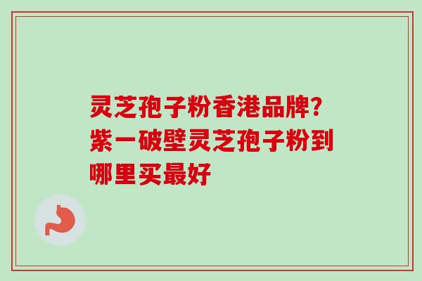 灵芝孢子粉香港品牌？紫一破壁灵芝孢子粉到哪里买最好