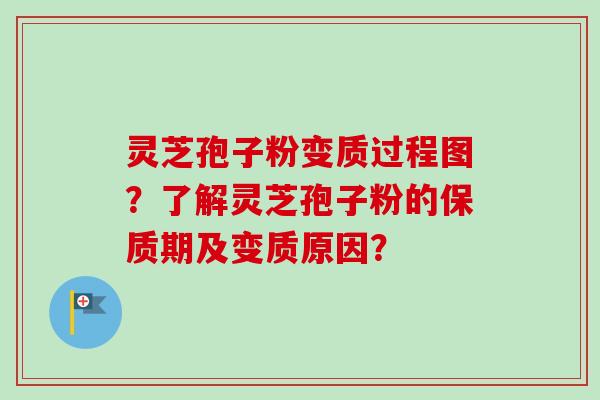 灵芝孢子粉变质过程图？了解灵芝孢子粉的保质期及变质原因？