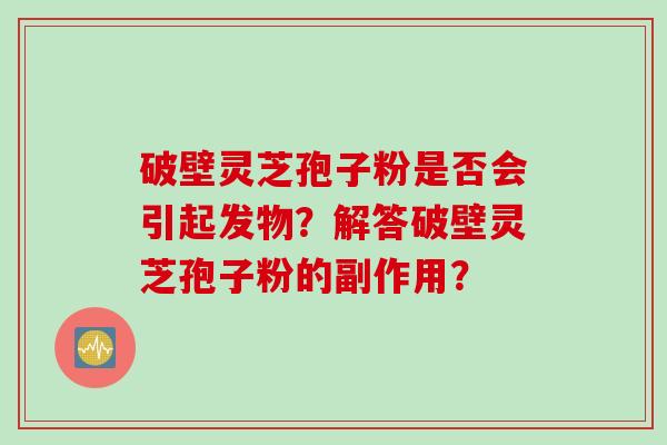 破壁灵芝孢子粉是否会引起发物？解答破壁灵芝孢子粉的副作用？