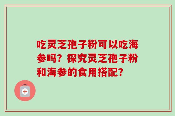 吃灵芝孢子粉可以吃海参吗？探究灵芝孢子粉和海参的食用搭配？