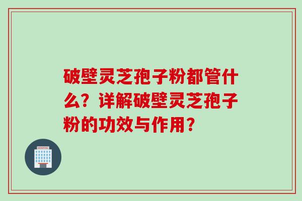 破壁灵芝孢子粉都管什么?详解破壁灵芝孢子粉的功效与作用?