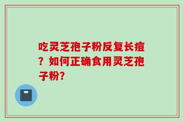 吃灵芝孢子粉反复长痘？如何正确食用灵芝孢子粉？
