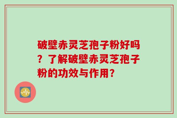 破壁赤灵芝孢子粉好吗?了解破壁赤灵芝孢子粉的功效与作用?