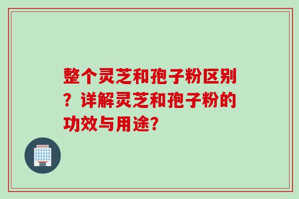 整个灵芝和孢子粉区别？详解灵芝和孢子粉的功效与用途？
