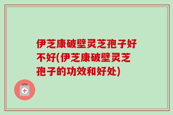 伊芝康破壁灵芝孢子好不好(伊芝康破壁灵芝孢子的功效和好处)