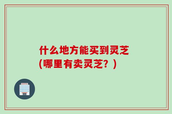 什么地方能买到灵芝 (哪里有卖灵芝？)