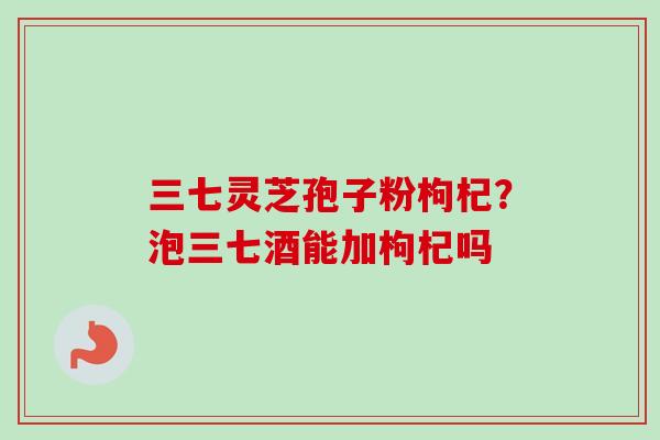 三七灵芝孢子粉枸杞?泡三七酒能加枸杞吗 三七灵芝孢子粉枸杞?泡三七酒能加枸杞吗