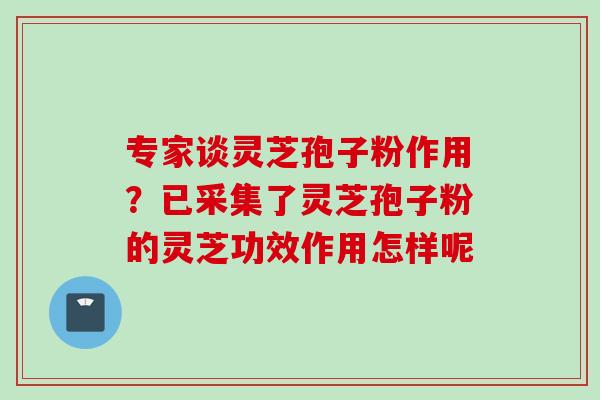 专家谈灵芝孢子粉作用?已采集了灵芝孢子粉的灵芝功效作用怎样呢