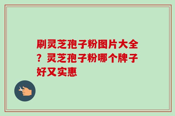 刷灵芝孢子粉图片大全?灵芝孢子粉哪个牌子好又实惠