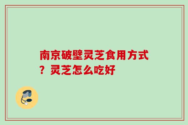南京破壁灵芝食用方式?灵芝怎么吃好