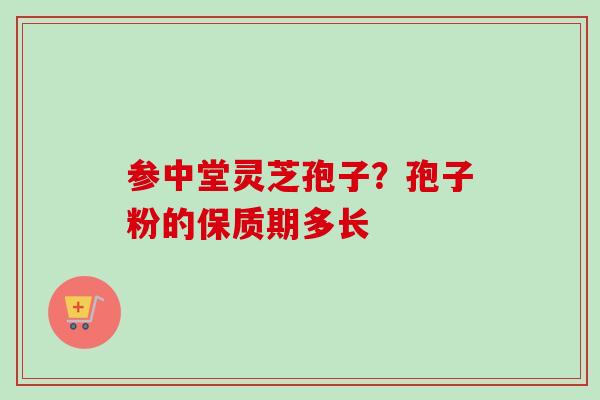 参中堂灵芝孢子?孢子粉的保质期多长