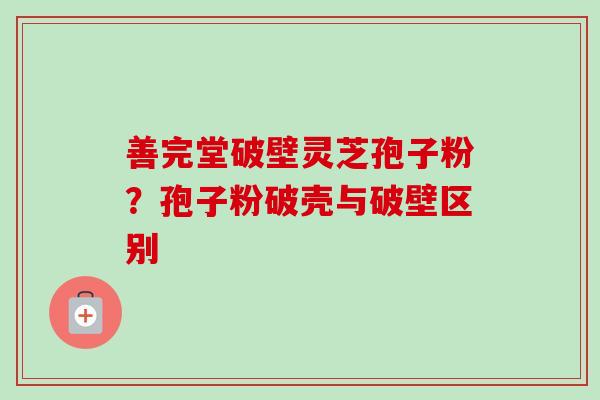 善完堂破壁灵芝孢子粉?孢子粉破壳与破壁区别