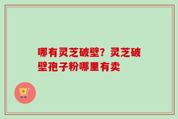 哪有灵芝破壁?灵芝破壁孢子粉哪里有卖
