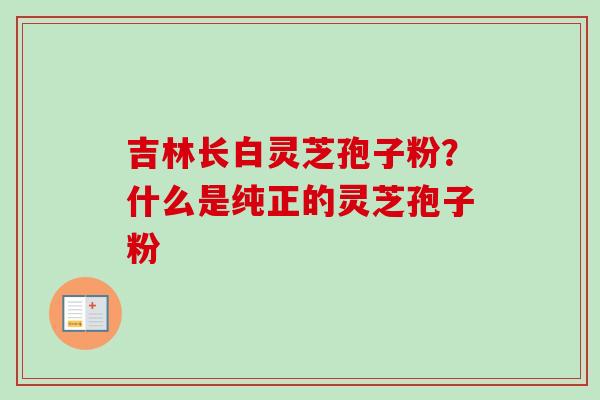 吉林长白灵芝孢子粉？什么是纯正的灵芝孢子粉