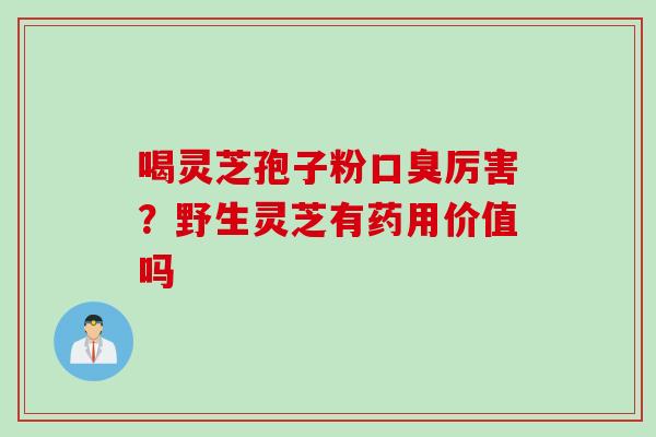 喝灵芝孢子粉口臭厉害？野生灵芝有药用价值吗