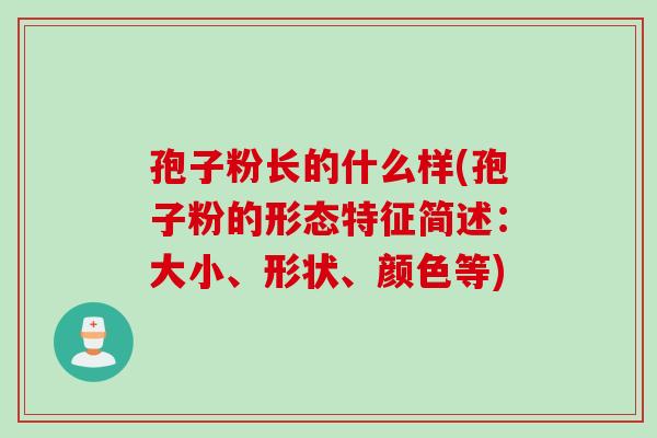 孢子粉长的什么样(孢子粉的形态特征简述：大小、形状、颜色等)