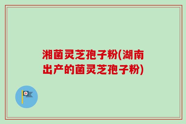 湘菌灵芝孢子粉(湖南出产的菌灵芝孢子粉)