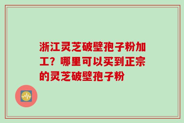 浙江灵芝破壁孢子粉加工?哪里可以买到正宗的灵芝破壁孢子粉