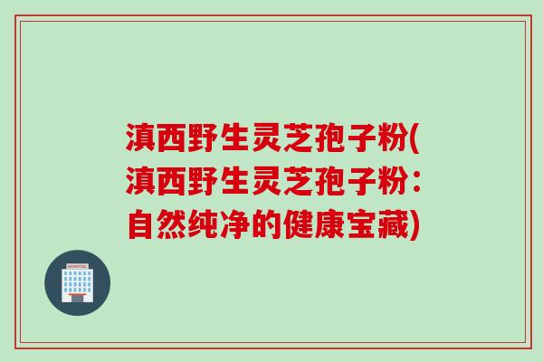 滇西野生灵芝孢子粉(滇西野生灵芝孢子粉:自然纯净的健康宝藏)