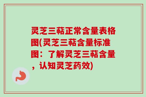 灵芝三萜正常含量表格图(灵芝三萜含量标准图:了解灵芝三萜含量,认知灵芝药效)