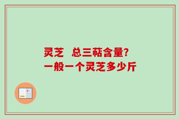 灵芝  总三萜含量？一般一个灵芝多少斤