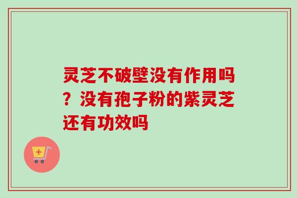 灵芝不破壁没有作用吗?没有孢子粉的紫灵芝还有功效吗 灵芝不破壁没有作用吗?没有孢子粉的紫灵芝还有功效吗