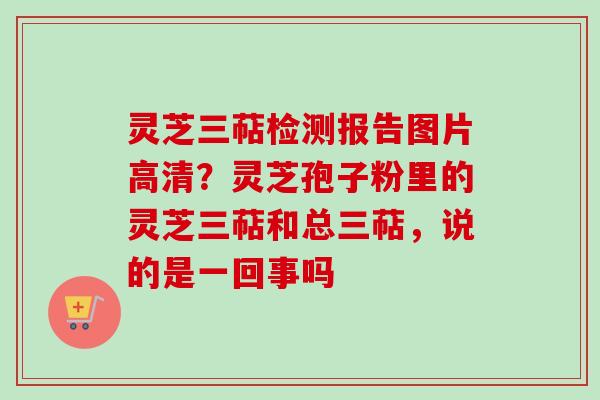 灵芝三萜检测报告图片高清?灵芝孢子粉里的灵芝三萜和总三萜,说的是一回事吗